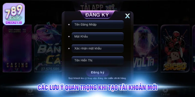 Các lưu ý quan trọng khi tạo tài khoản mới